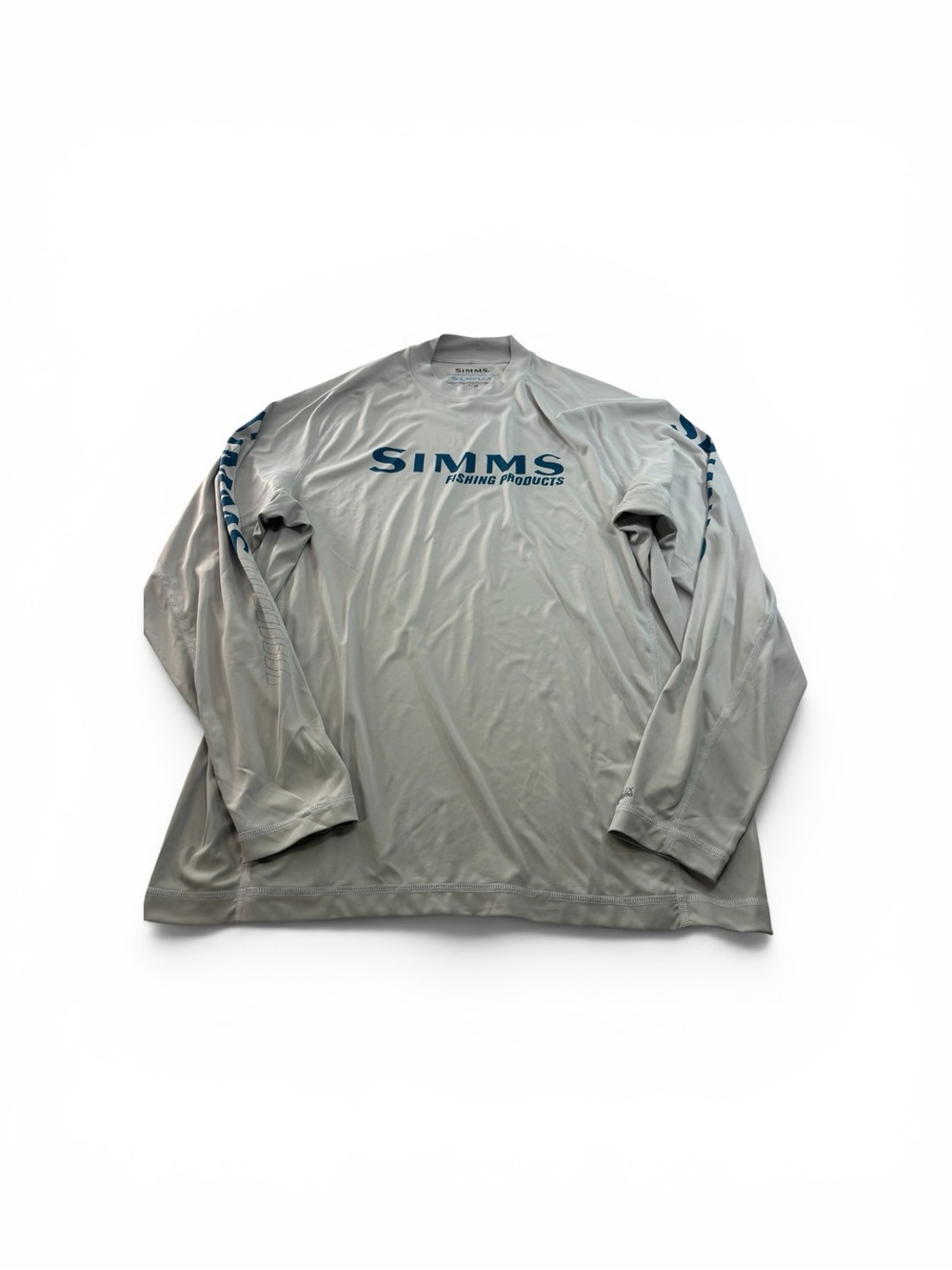 Simms SolarFlex Shirt Mens Medium Long Sleeve UPF 50 Fishing Performance Grey